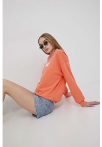 Levi's® - Levi's bluza bawełniana damska kolor pomarańczowy z nadrukiem. Okazja: na spotkanie biznesowe. Kolor: pomarańczowy. Materiał: bawełna. Wzór: nadruk. Styl: biznesowy