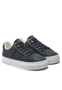 TOMMY HILFIGER - Tommy Hilfiger Sneakersy Essential Vulc Sneaker Monogram FW0FW07945 Granatowy. Kolor: niebieski. Materiał: skóra #3