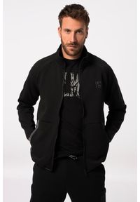 JAY-PI - Męska Rozpinana bluza dresowa FLEXNAMIC® fitness stójka. Typ kołnierza: kołnierzyk stójkowy. Kolekcja: plus size. Kolor: czarny. Materiał: bawełna, elastan, poliester, materiał. Sport: fitness