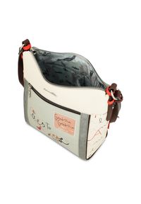 Szara Torebka Anekke Stylowa Listonoszka Damska. Kolor: szary. Wzór: haft, aplikacja, napisy. Dodatki: z haftem. Styl: elegancki. Rodzaj torebki: na ramię #2