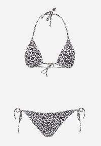 Born2be - Biało-Szare Wiązane Bikini z Biustonoszem i Figami Kąpielowymi Aquilora. Kolor: biały #5