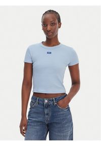 Hugo - HUGO T-Shirt Baby 50510749 Błękitny Slim Fit. Kolor: niebieski. Materiał: bawełna #1