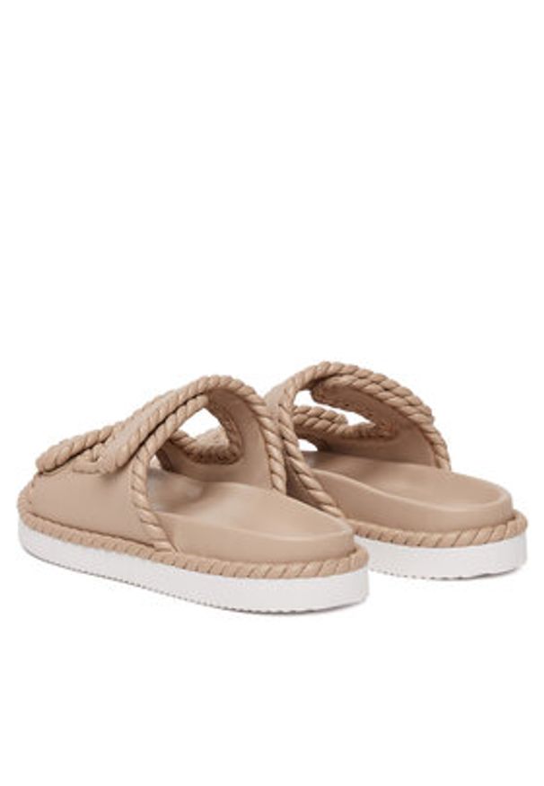 Badura Klapki BURDOCK-124AL0955 Beżowy. Kolor: beżowy. Materiał: skóra