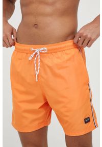 PAUL & SHARK - Paul&Shark szorty kąpielowe kolor pomarańczowy. Kolor: pomarańczowy. Materiał: tkanina, poliester, włókno #3