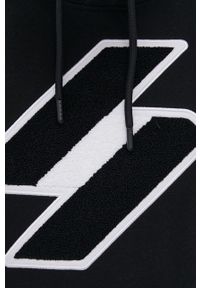 Superdry Bluza bawełniana męska kolor czarny z kapturem z aplikacją. Typ kołnierza: kaptur. Kolor: czarny. Materiał: bawełna. Wzór: aplikacja #4