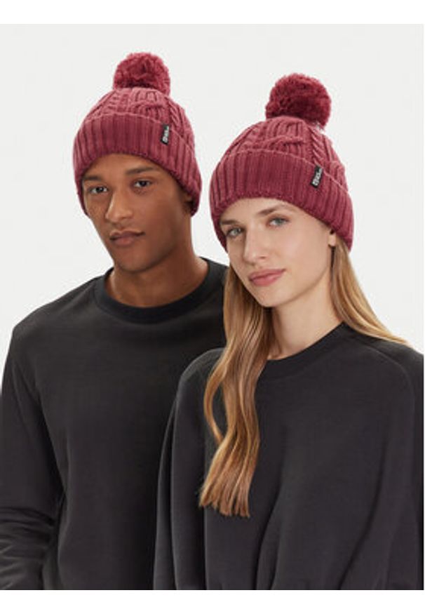 Jack Wolfskin Czapka Pompom 1905092 Fioletowy. Kolor: fioletowy. Materiał: wełna