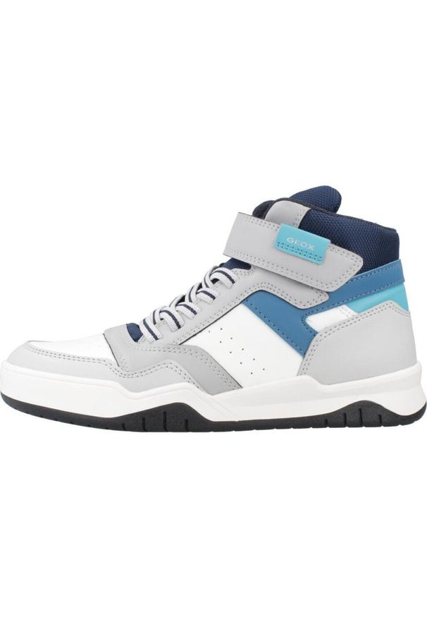 Geox - Buty GEOX J PERTH BOY Szary. Kolor: szary. Materiał: syntetyk, tkanina. Sport: turystyka piesza