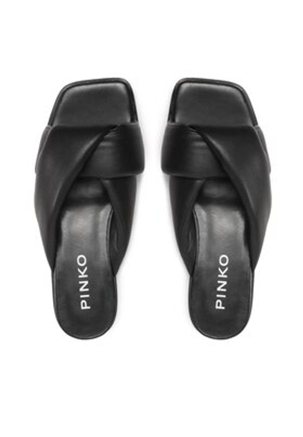 Pinko - PINKO Klapki Pauline Ciabatta PE 23 BLKS1 100676 A0N9 Czarny. Kolor: czarny. Materiał: skóra