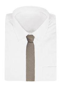 Krawat Męski - Angelo di Monti - Odcienie Beżu i Złota. Kolor: brązowy, beżowy, żółty, wielokolorowy, złoty. Materiał: tkanina. Styl: elegancki, wizytowy
