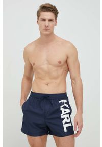 Karl Lagerfeld szorty kąpielowe kolor granatowy. Kolor: niebieski. Materiał: poliester #1