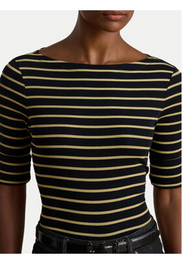 Lauren Ralph Lauren - LAUREN RALPH LAUREN Bluzka 200980044002 Czarny Slim Fit. Kolor: czarny. Materiał: bawełna