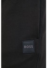 BOSS Orange - BOSS spodnie dresowe bawełniane BOSS ORANGE 50468448 męskie kolor czarny gładkie. Kolor: czarny. Materiał: bawełna, dresówka. Wzór: gładki #3