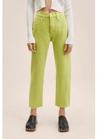 mango - Mango jeansy Havana damskie high waist. Stan: podwyższony. Kolor: żółty