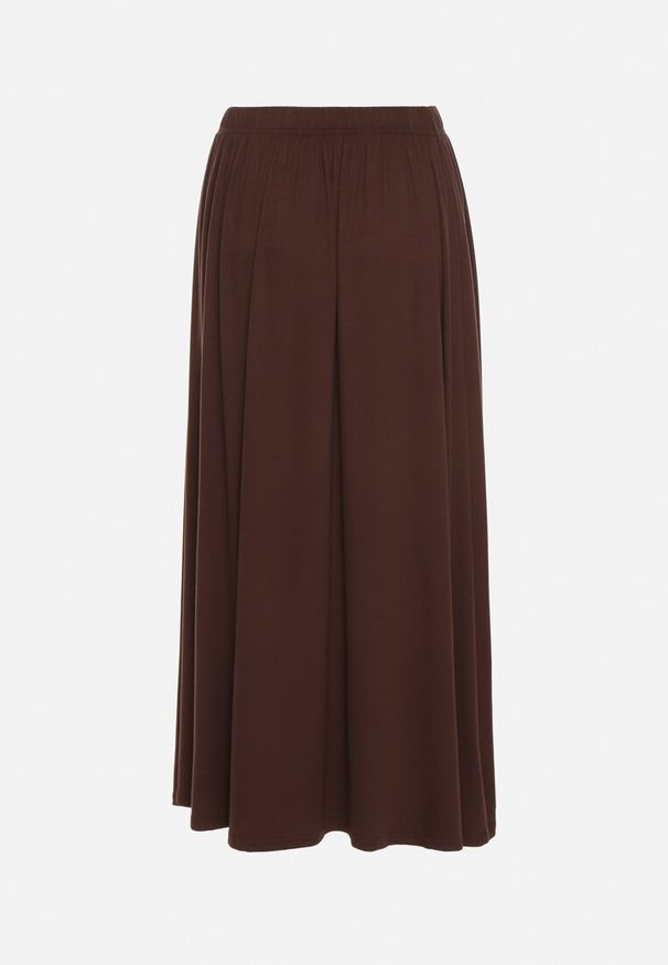 Born2be - Brązowa Bawełniana Spódnica o Rozkloszowanym Kroju Tusnara. Kolor: brązowy. Materiał: bawełna