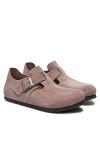 Birkenstock Klapki London 1028099 Fioletowy. Kolor: fioletowy. Materiał: zamsz, skóra #5