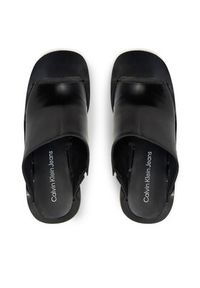 Calvin Klein Jeans Klapki Heel Sandal Lth Mg Mtl YW0YW01499 Czarny. Kolor: czarny. Materiał: skóra