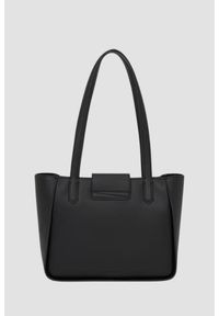 Karl Lagerfeld - KARL LAGERFELD Czarna shopperka ze złotym logo Signature. Kolor: czarny. Styl: casual, elegancki #4
