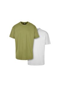Urban Classics - Męska Koszulka Oversize O Dużej Gramaturze (zestaw 2 Sztuk). Kolor: zielony, wielokolorowy, biały. Sport: turystyka piesza #1
