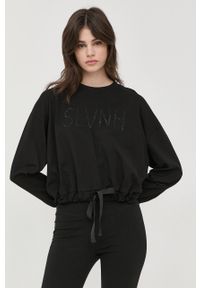 Silvian Heach bluza bawełniana kolor czarny. Kolor: czarny. Materiał: bawełna. Długość rękawa: długi rękaw. Długość: długie