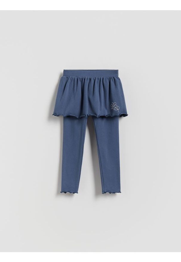 Reserved - Spodnie ze spódnicą - granatowy. Kolor: niebieski. Materiał: bawełna