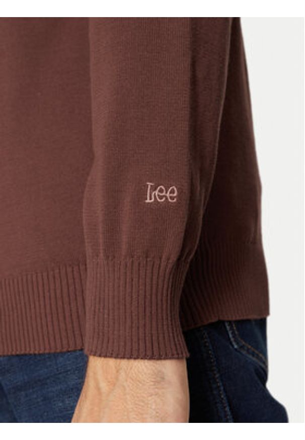 Lee Sweter 112355672 Brązowy Regular Fit. Kolor: brązowy. Materiał: bawełna