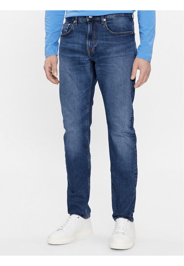 TOMMY HILFIGER - Tommy Hilfiger Jeansy Houston MW0MW35159 Granatowy Slim Fit. Kolor: niebieski