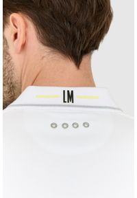 La Martina - LA MARTINA Męska biała koszulka polo Regular Fit, Rozmiar XXL. Typ kołnierza: polo. Kolor: biały #6