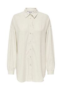 only - ONLY Koszula Siesta 15347208 Beżowy Oversize. Kolor: beżowy. Materiał: wiskoza #6