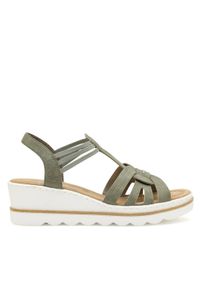 Rieker Sandały 67459-52 Zielony. Kolor: zielony. Materiał: syntetyk #1