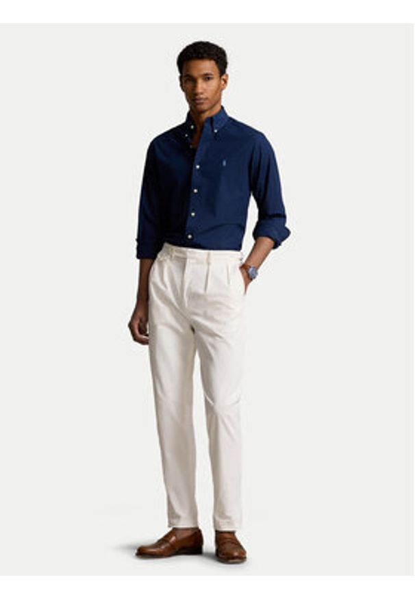 Polo Ralph Lauren Koszula 710928255001 Granatowy Custom Fit. Typ kołnierza: polo. Kolor: niebieski. Materiał: bawełna