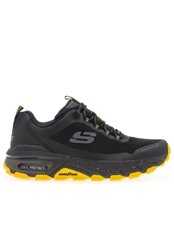 skechers - Buty Skechers Max Protect Liberated 237301BKYL - czarne. Zapięcie: sznurówki. Kolor: czarny. Materiał: syntetyk, materiał. Szerokość cholewki: normalna. Wzór: aplikacja. Model: Skechers Sport. Sport: turystyka piesza