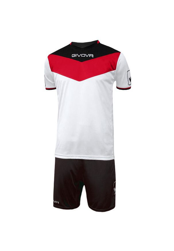 Komplet piłkarski dla dorosłych Givova Kit Campo biało-czerwono-czarny. Kolor: biały, wielokolorowy, czerwony. Sport: piłka nożna