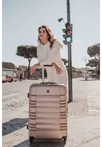 Solier - Mała walizka kabinowa ABS 55x37x24cm STL838 rose gold. Materiał: materiał, guma, kauczuk #1
