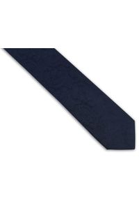 Adam Collection - Granatowy krawat męski - paisley, strukturalny materiał D315. Kolor: niebieski. Materiał: materiał. Wzór: paisley #1