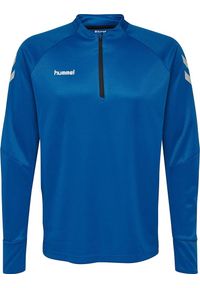 Męska bluza Hummel Tech Move Half Zip niebieska1 niebieska. Kolor: biały, niebieski, wielokolorowy. Materiał: elastan, poliamid, poliester. Sport: piłka nożna #2