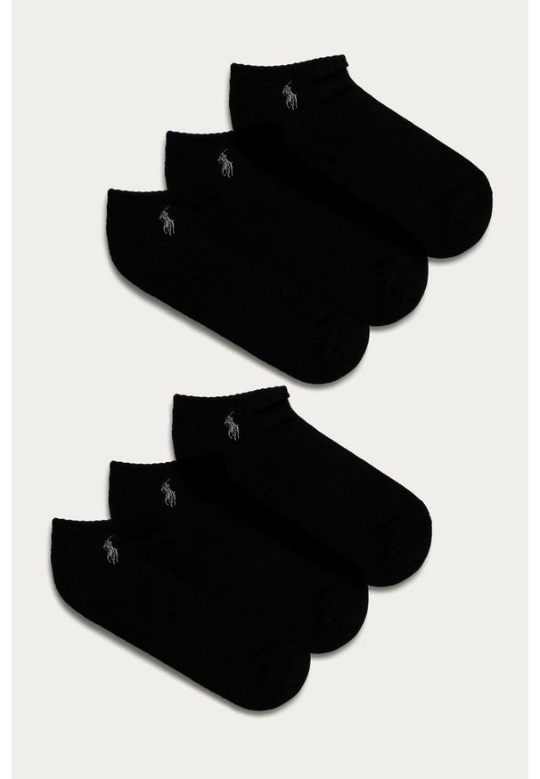 Polo Ralph Lauren - Skarpetki (6-pack). Kolor: czarny. Materiał: materiał. Wzór: gładki