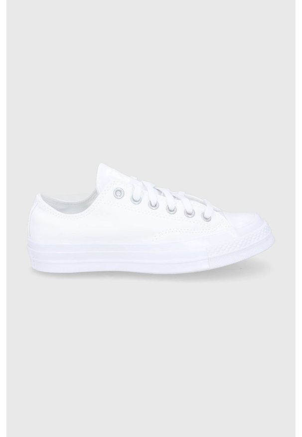 Converse Tenisówki skórzane damskie kolor biały. Nosek buta: okrągły. Zapięcie: sznurówki. Kolor: biały. Materiał: skóra
