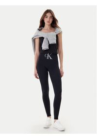 Calvin Klein Legginsy 701233380 Czarny Slim Fit. Kolor: czarny. Materiał: syntetyk