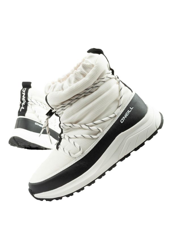 O'Neill - Buty śniegowce damskie zimowe O'neill Vail. Kolor: czarny, biały, wielokolorowy. Materiał: tkanina, materiał, skóra ekologiczna. Szerokość cholewki: normalna. Sezon: zima