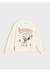 Sinsay - Bluza crewneck z nadrukiem Peaunts - kremowy. Kolor: kremowy. Wzór: nadruk #1