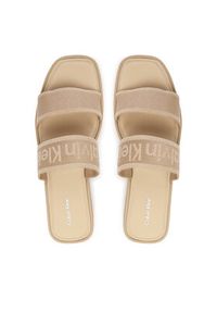 Calvin Klein Klapki Flatform Sndl Webbing HW0HW02878 Beżowy. Kolor: beżowy. Materiał: materiał #6