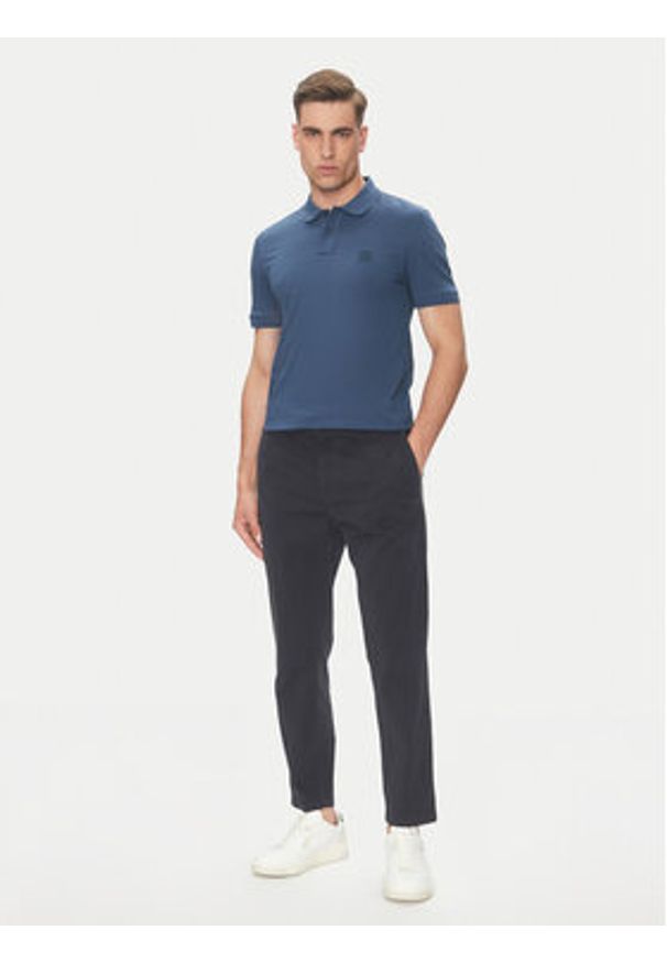 BOSS Polo Passenger 50507803 Niebieski Slim Fit. Typ kołnierza: polo. Kolor: niebieski. Materiał: bawełna
