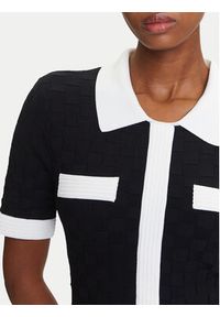Karl Lagerfeld - KARL LAGERFELD Sukienka dzianinowa A3W13036 Czarny Slim Fit. Typ kołnierza: dekolt w karo. Kolor: czarny. Materiał: syntetyk #3