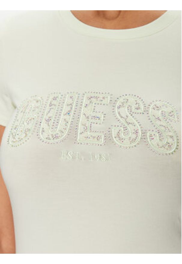 Guess T-Shirt W5GI04 J1314 Żółty Slim Fit. Kolor: żółty. Materiał: bawełna