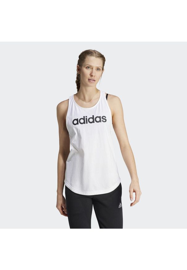 Adidas - LOUNGEWEAR Essentials Loose Logo Tank Top. Kolor: biały, czarny, wielokolorowy