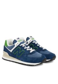 New Balance U574QBL Sneakersy męskie. Okazja: na co dzień, na spacer, do pracy. Nosek buta: okrągły. Kolor: niebieski. Materiał: zamsz, materiał, guma, skóra. Szerokość cholewki: normalna. Sezon: lato. Model: New Balance 574. Sport: turystyka piesza #3