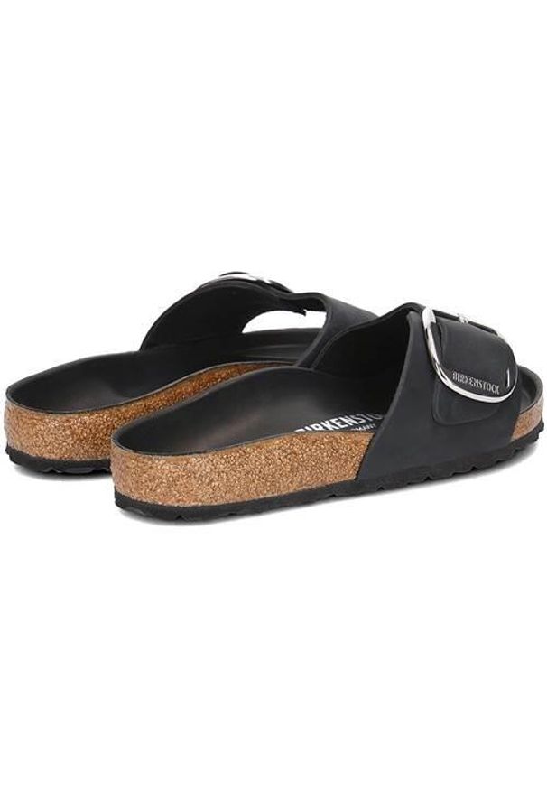 Klapki damskie Birkenstock Madrid Big Buck. Kolor: czarny. Materiał: zamsz, skóra