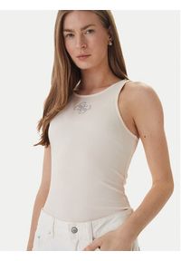 Guess Top W6RP39 KD092 Beżowy Regular Fit. Kolor: beżowy. Materiał: syntetyk #3