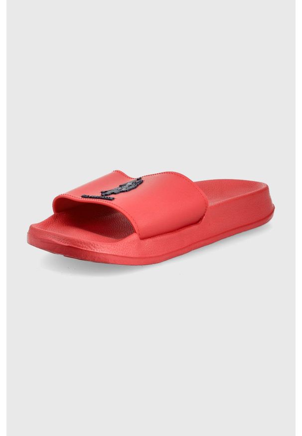 U.S. Polo Assn. klapki męskie kolor czerwony. Kolor: czerwony. Obcas: na obcasie. Wysokość obcasa: niski