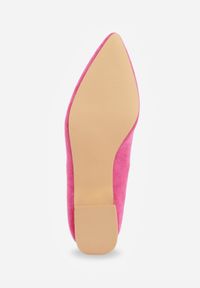 Born2be - Fuksjowe Czółenka na Obcasie Vices ze Skórzaną Wkładką Brannira. Okazja: do pracy, na spotkanie biznesowe. Kolor: różowy. Materiał: skóra. Obcas: na obcasie. Styl: wizytowy, biznesowy, elegancki. Wysokość obcasa: średni #4